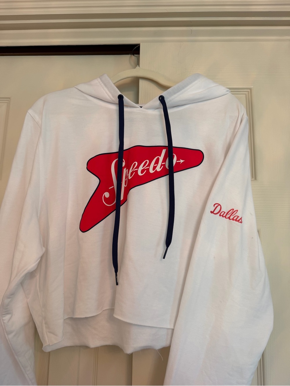 Speedo White Cropped Hoodie Dallas Edition